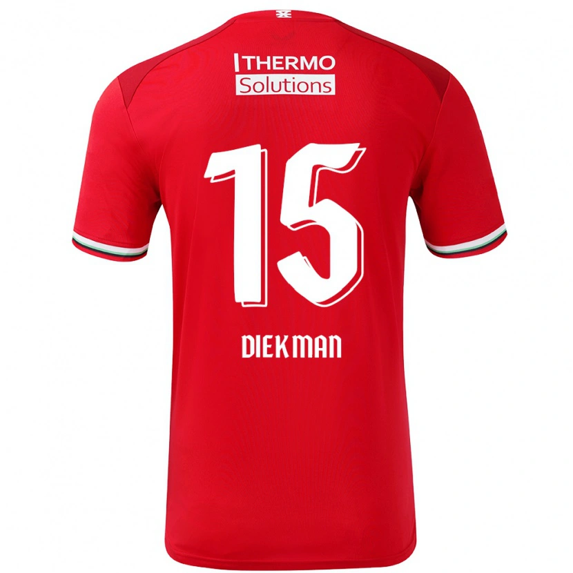 Danxen Hombre Camiseta Jill Diekman #15 Rojo Blanco 1ª Equipación 2024/25 La Camisa