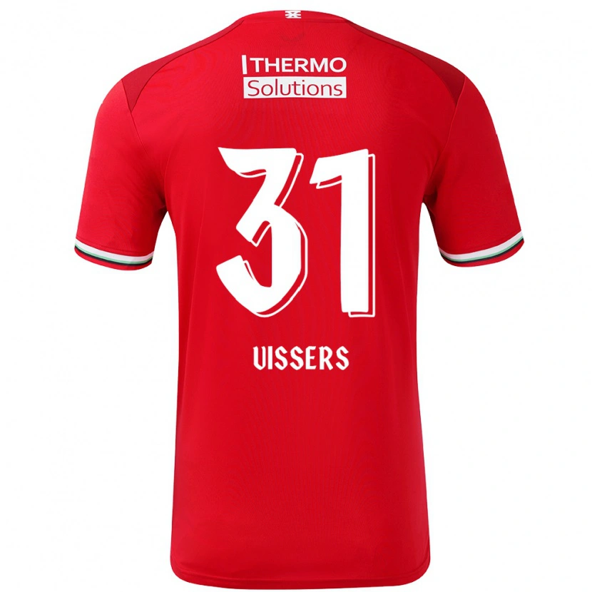 Danxen Hombre Camiseta Kiki Vissers #31 Rojo Blanco 1ª Equipación 2024/25 La Camisa