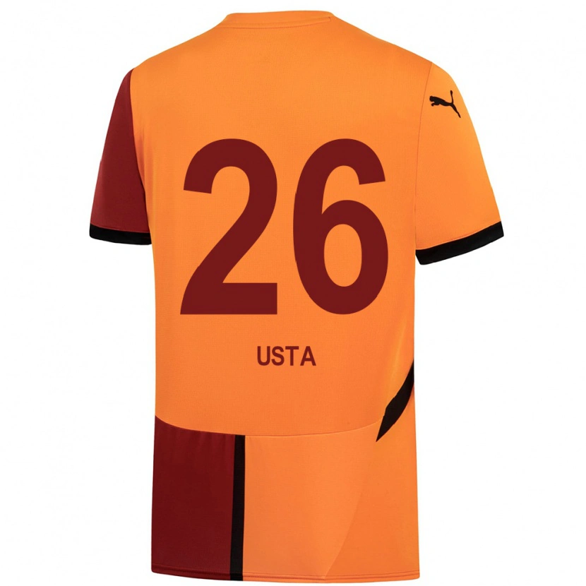 Danxen Hombre Camiseta Alanur Usta #26 Amarillo Rojo 1ª Equipación 2024/25 La Camisa