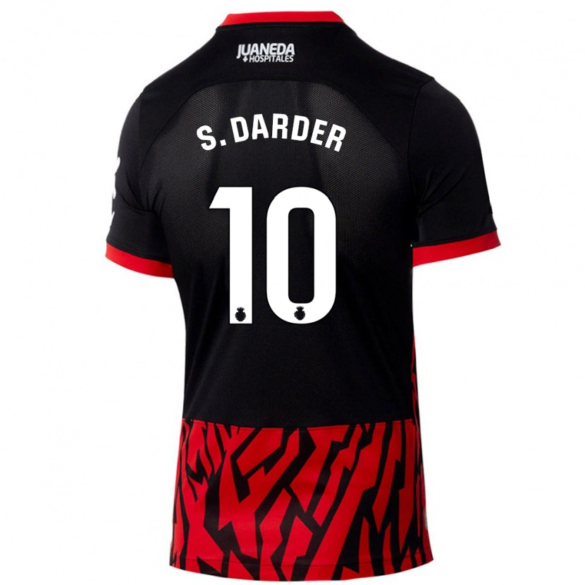 Danxen Hombre Camiseta Sergi Darder #10 Negro Rojo 1ª Equipación 2024/25 La Camisa