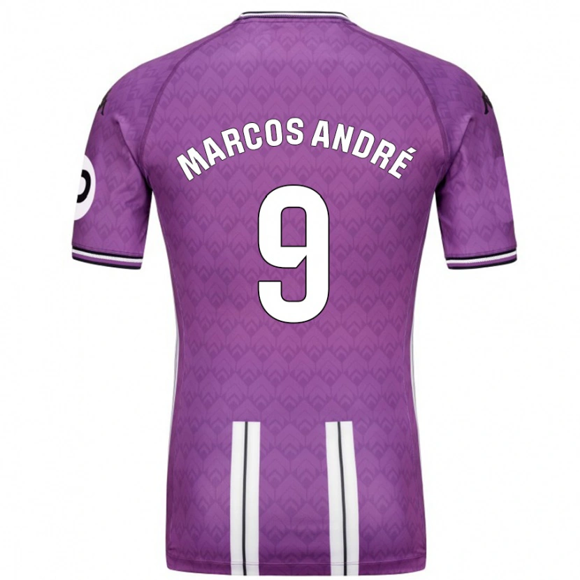 Danxen Hombre Camiseta Marcos André #9 Púrpura Blanco 1ª Equipación 2024/25 La Camisa