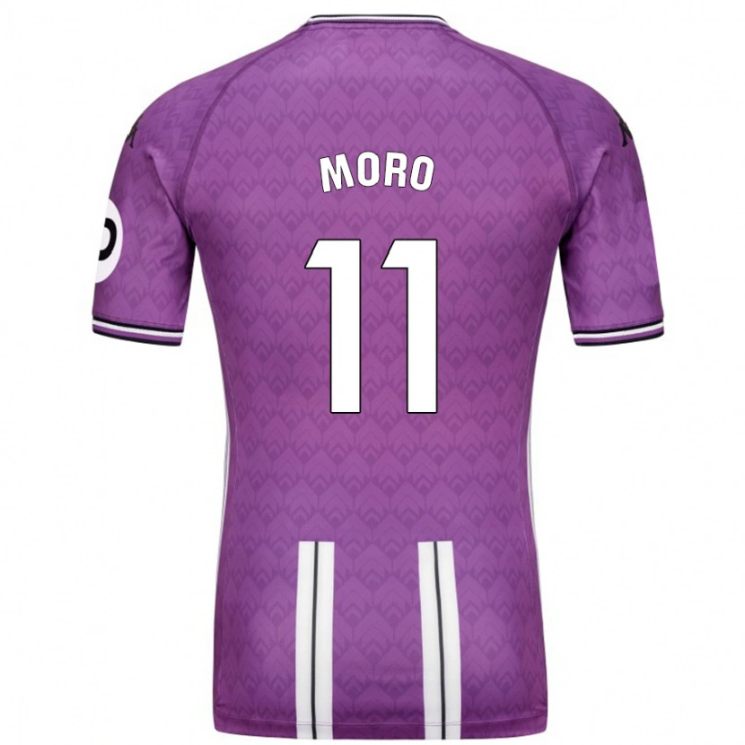 Danxen Hombre Camiseta Raúl Moro #11 Púrpura Blanco 1ª Equipación 2024/25 La Camisa