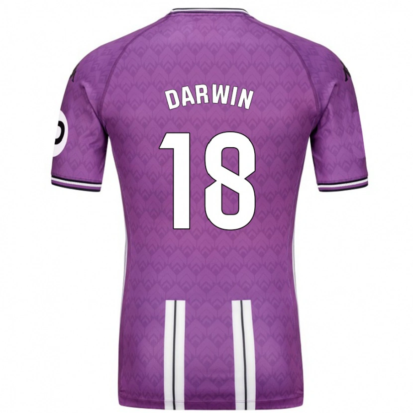 Danxen Hombre Camiseta Darwin Machís #18 Púrpura Blanco 1ª Equipación 2024/25 La Camisa