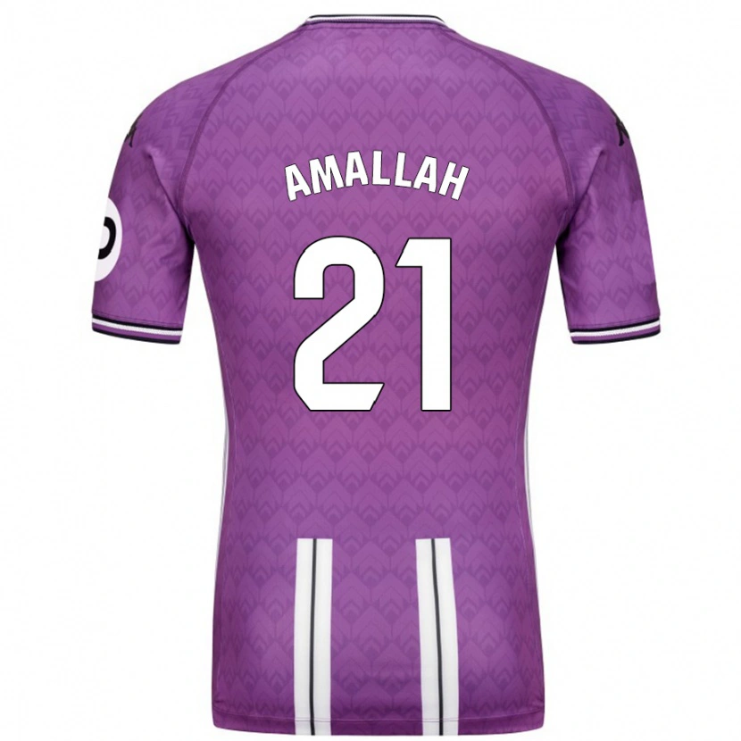 Danxen Hombre Camiseta Selim Amallah #21 Púrpura Blanco 1ª Equipación 2024/25 La Camisa