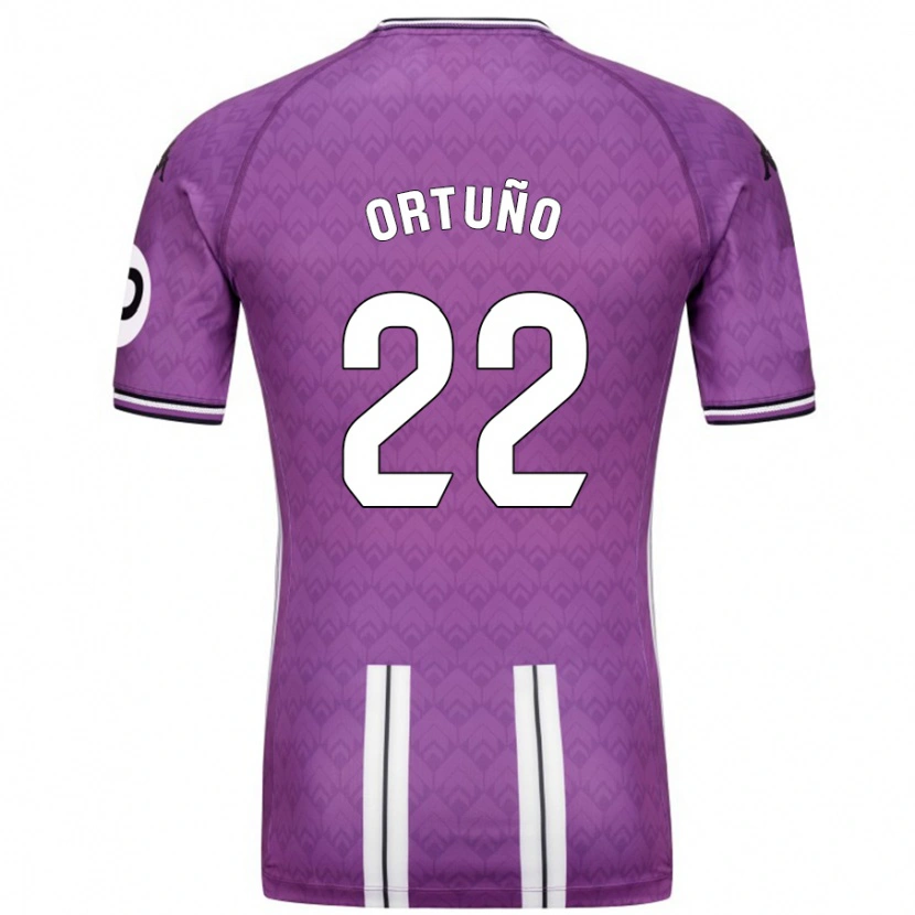 Danxen Hombre Camiseta Fran Ortuño #22 Púrpura Blanco 1ª Equipación 2024/25 La Camisa