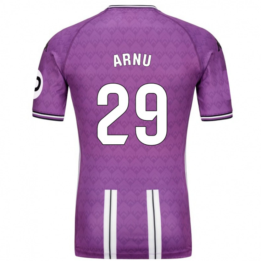 Danxen Hombre Camiseta Adrián Arnu #29 Púrpura Blanco 1ª Equipación 2024/25 La Camisa