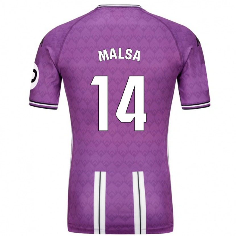 Danxen Hombre Camiseta Mickaël Malsa #14 Púrpura Blanco 1ª Equipación 2024/25 La Camisa