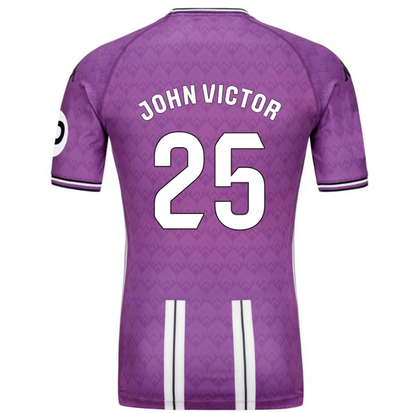 Danxen Hombre Camiseta John Victor #25 Púrpura Blanco 1ª Equipación 2024/25 La Camisa