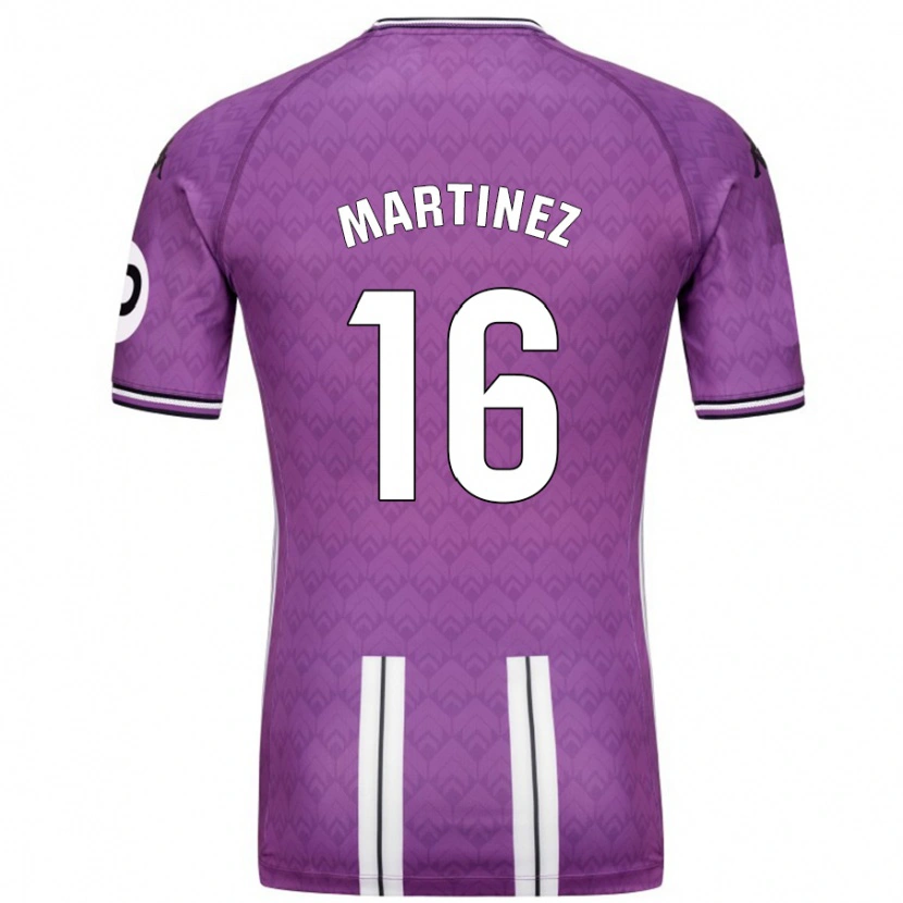 Danxen Hombre Camiseta Jesús Martínez #16 Púrpura Blanco 1ª Equipación 2024/25 La Camisa