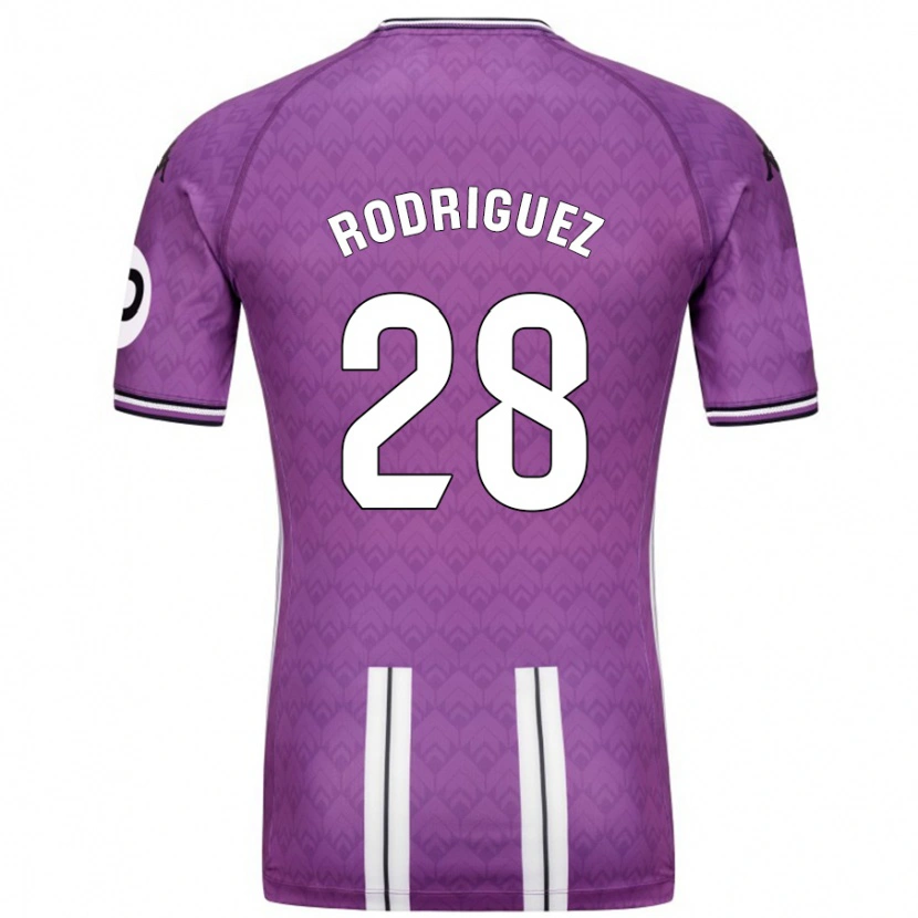 Danxen Hombre Camiseta Yago Rodríguez #28 Púrpura Blanco 1ª Equipación 2024/25 La Camisa