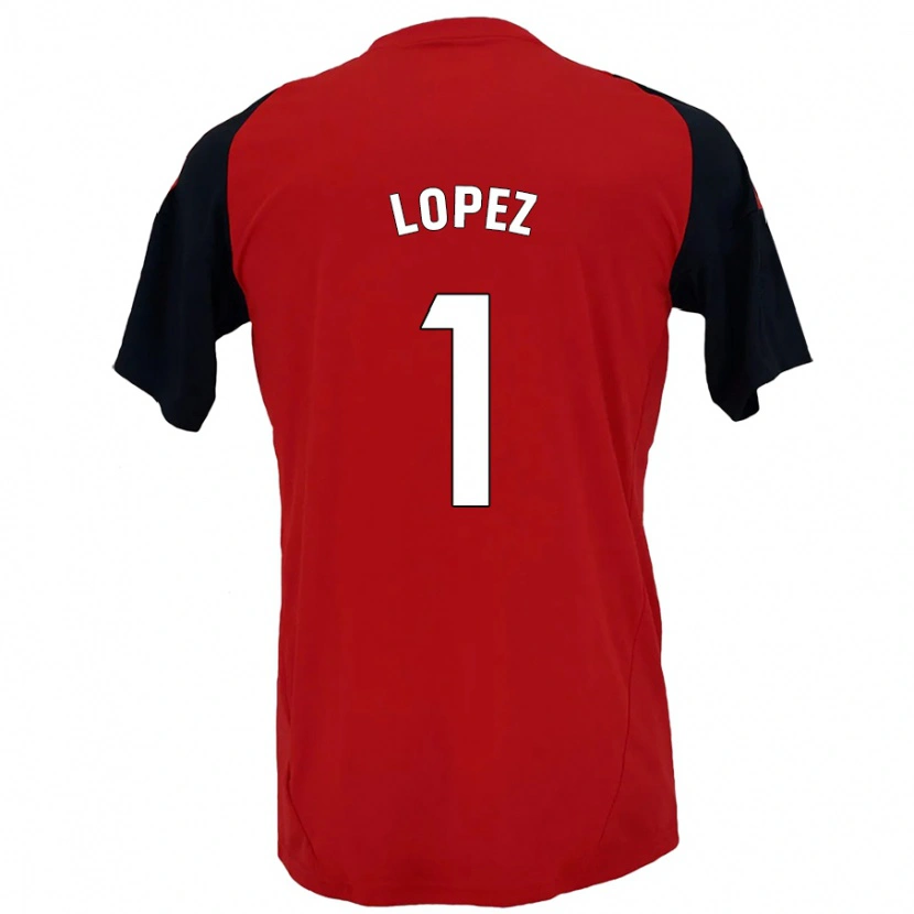 Danxen Hombre Camiseta Luis López #1 Rojo Negro 1ª Equipación 2024/25 La Camisa