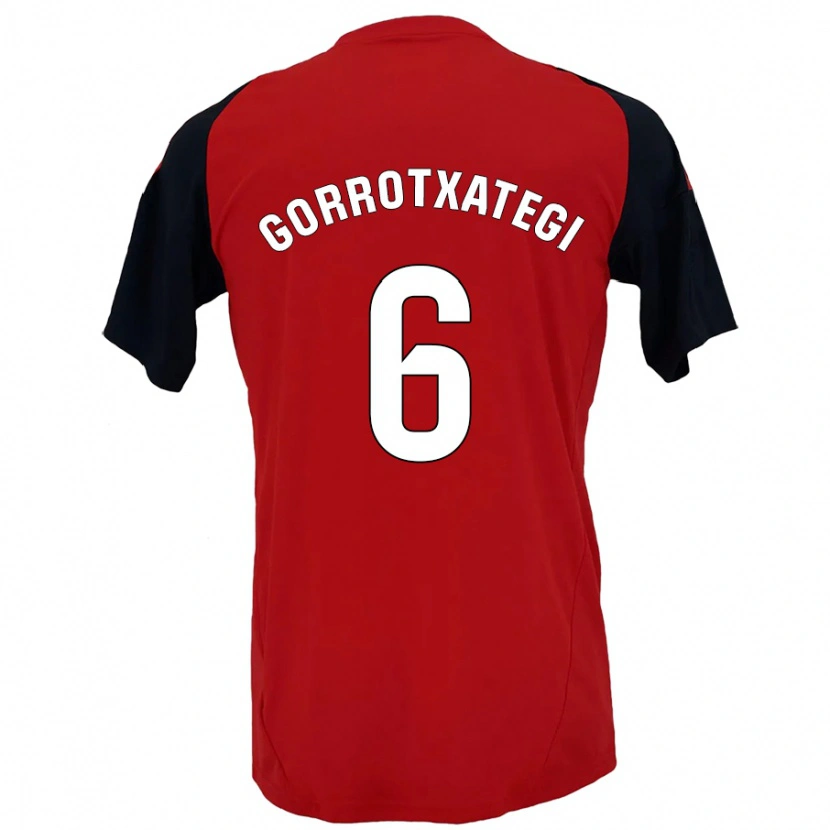 Danxen Hombre Camiseta Jon Gorrotxategi #6 Rojo Negro 1ª Equipación 2024/25 La Camisa