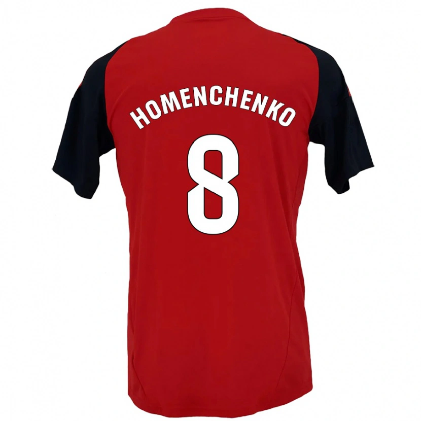 Danxen Hombre Camiseta Santiago Homenchenko #8 Rojo Negro 1ª Equipación 2024/25 La Camisa