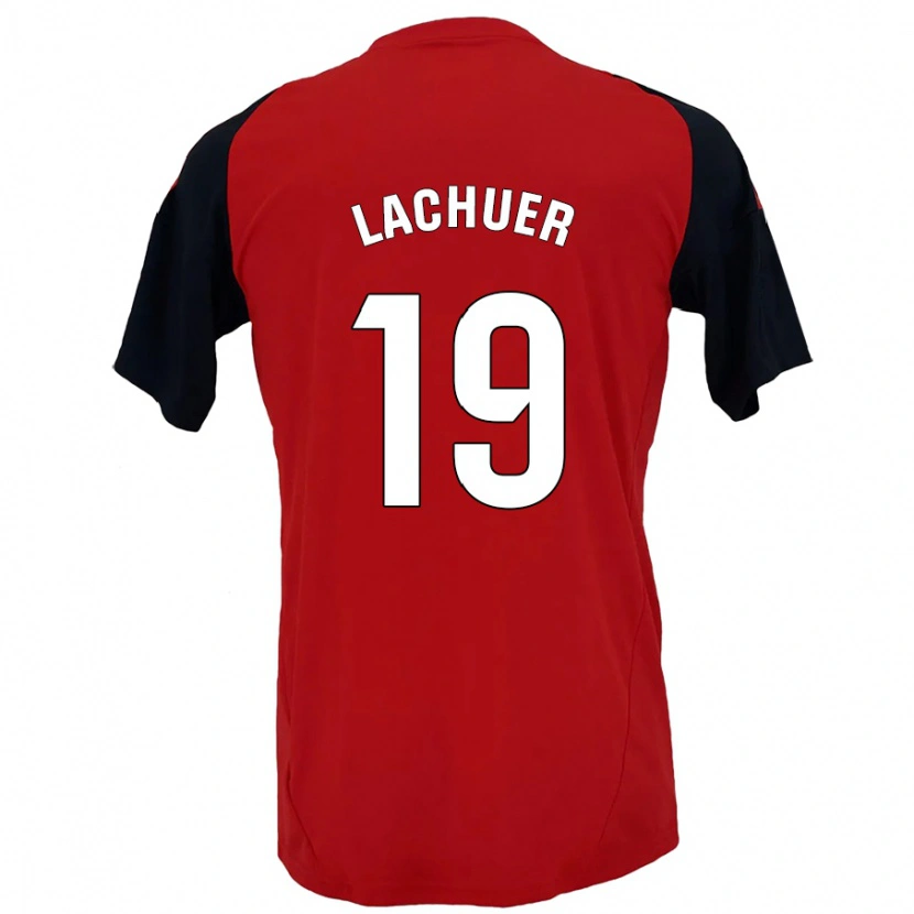 Danxen Hombre Camiseta Mathis Lachuer #19 Rojo Negro 1ª Equipación 2024/25 La Camisa