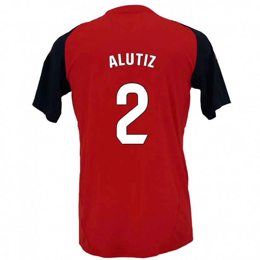 Danxen Hombre Camiseta Hodei Alutiz #2 Rojo Negro 1ª Equipación 2024/25 La Camisa