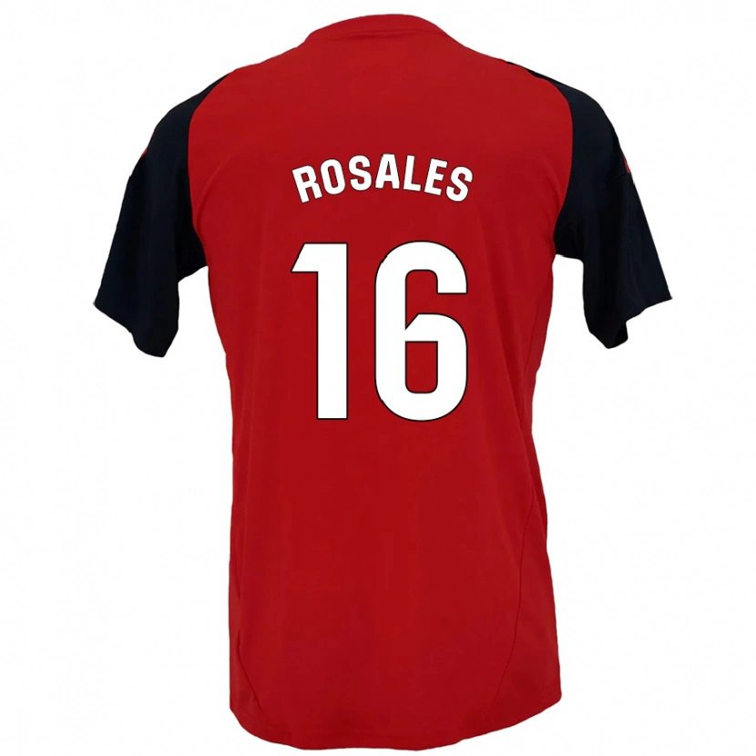 Danxen Hombre Camiseta Diego Rosales #16 Rojo Negro 1ª Equipación 2024/25 La Camisa