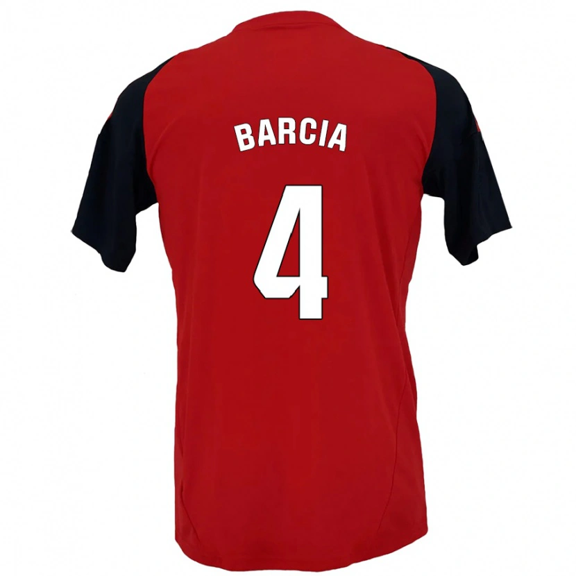 Danxen Hombre Camiseta Sergio Barcia #4 Rojo Negro 1ª Equipación 2024/25 La Camisa