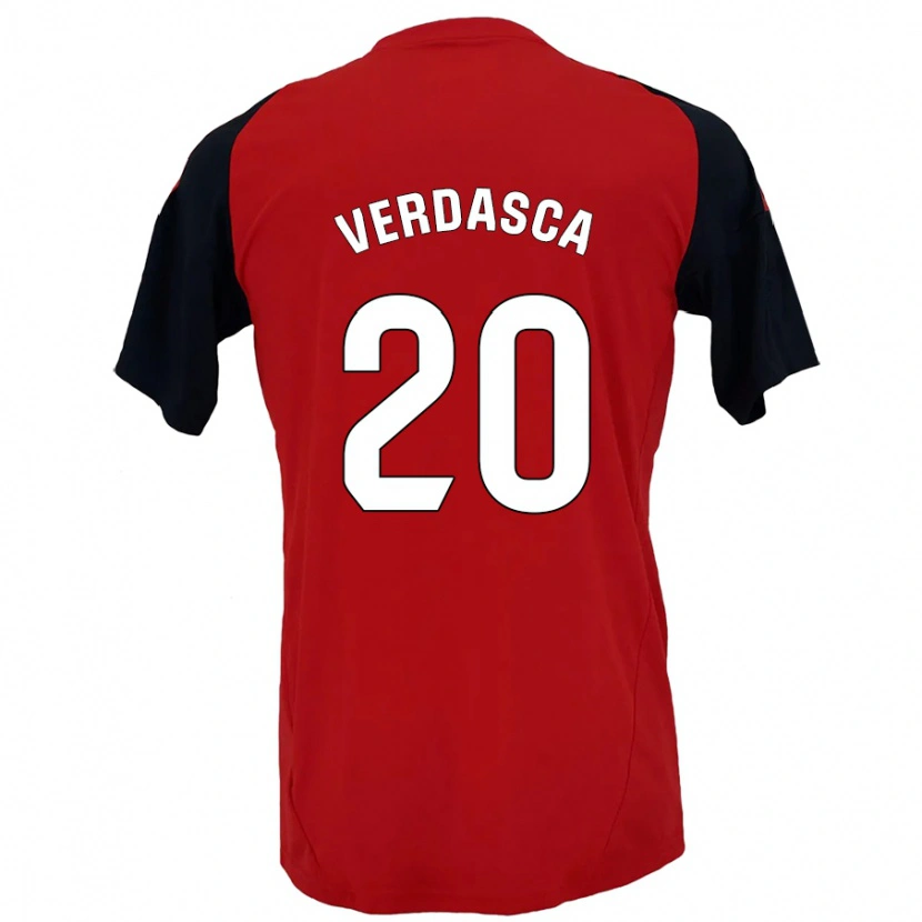 Danxen Hombre Camiseta Diogo Verdasca #20 Rojo Negro 1ª Equipación 2024/25 La Camisa