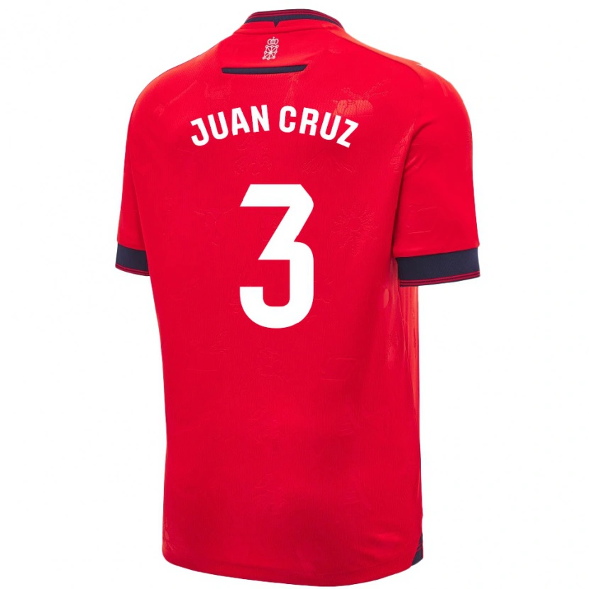 Danxen Hombre Camiseta Juan Cruz #3 Rojo Blanco 1ª Equipación 2024/25 La Camisa