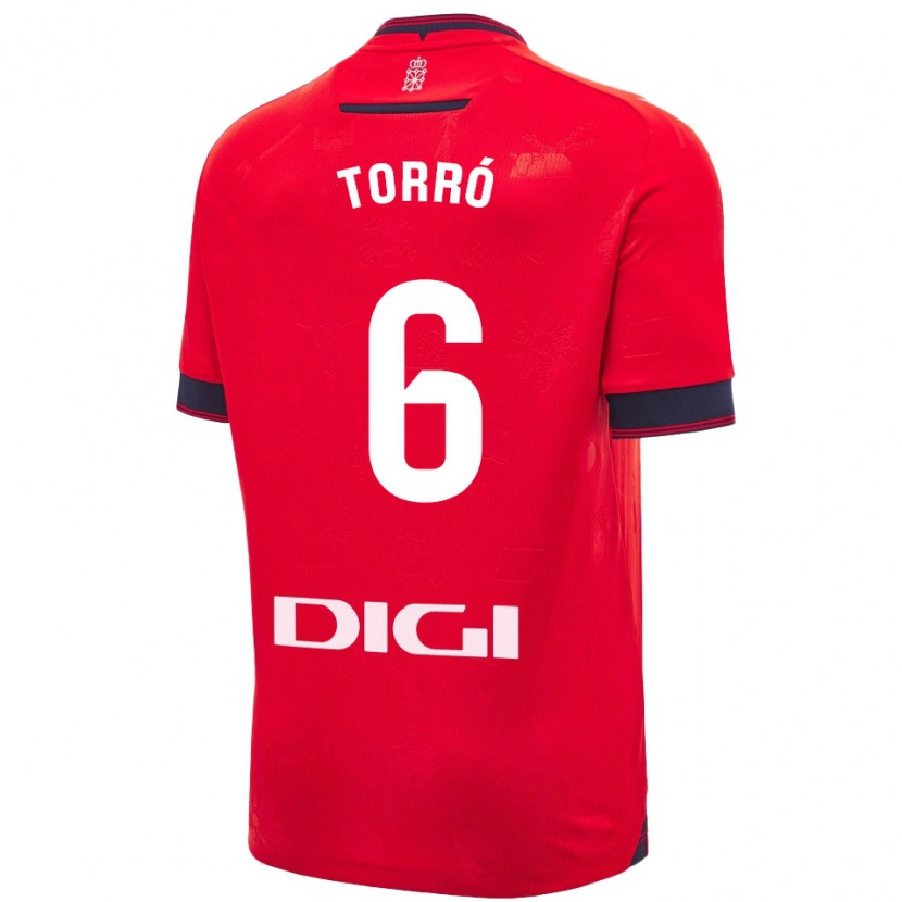 Danxen Hombre Camiseta Lucas Torró #6 Rojo Blanco 1ª Equipación 2024/25 La Camisa