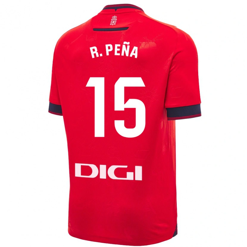 Danxen Hombre Camiseta Rubén Peña #15 Rojo Blanco 1ª Equipación 2024/25 La Camisa