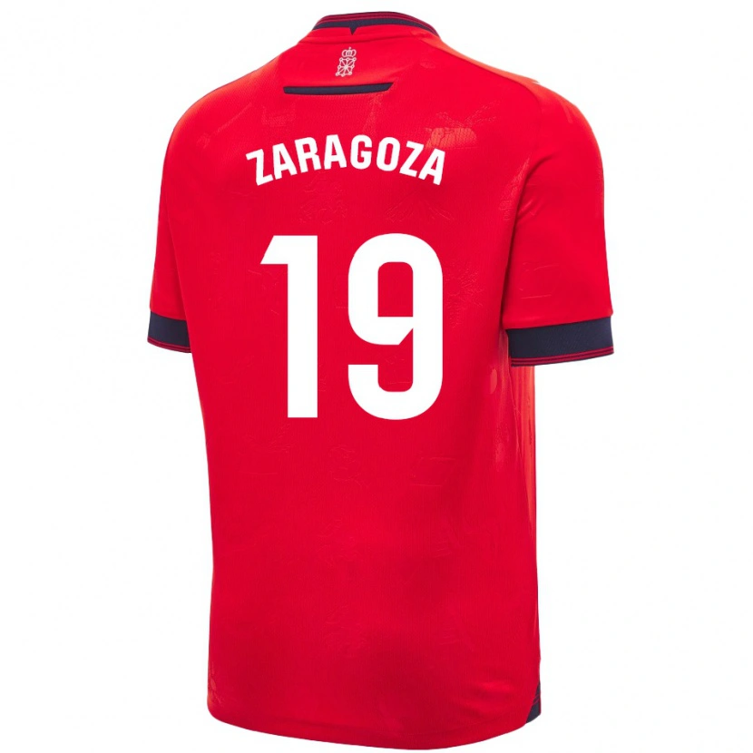 Danxen Hombre Camiseta Bryan Zaragoza #19 Rojo Blanco 1ª Equipación 2024/25 La Camisa