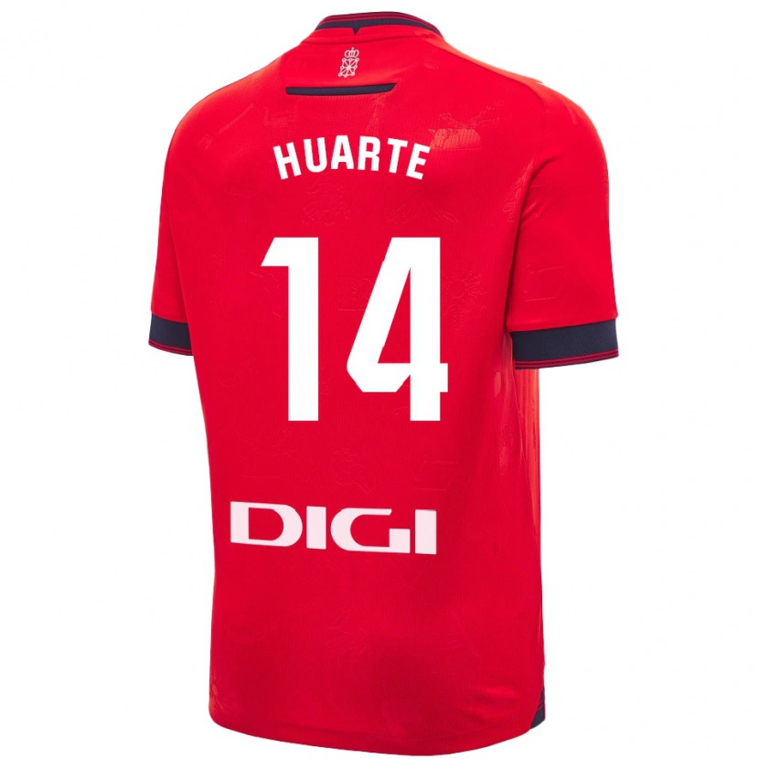 Danxen Hombre Camiseta Xabi Huarte #14 Rojo Blanco 1ª Equipación 2024/25 La Camisa