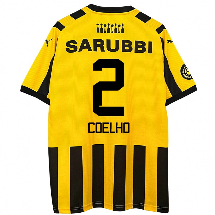 Danxen Hombre Camiseta Léo Coelho #2 Amarillo Negro 1ª Equipación 2024/25 La Camisa