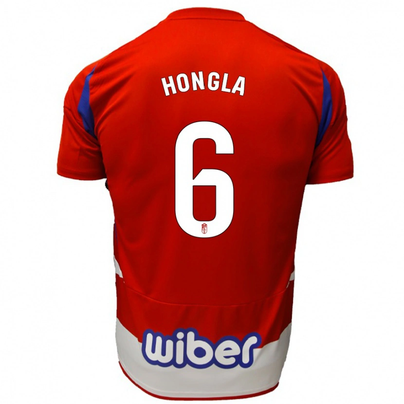 Danxen Hombre Camiseta Martin Hongla #6 Rojo Blanco Azul 1ª Equipación 2024/25 La Camisa