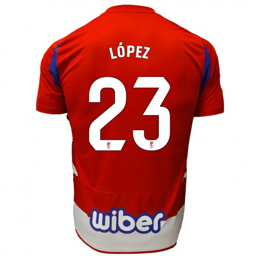 Danxen Hombre Camiseta Diego López #23 Rojo Blanco Azul 1ª Equipación 2024/25 La Camisa