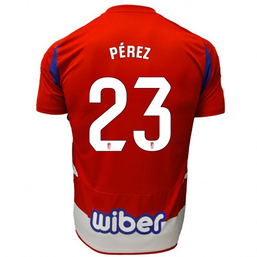 Danxen Hombre Camiseta Lucas Pérez #23 Rojo Blanco Azul 1ª Equipación 2024/25 La Camisa