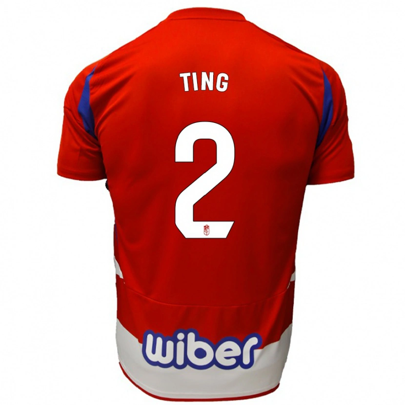 Danxen Hombre Camiseta Xie Ting #2 Rojo Blanco Azul 1ª Equipación 2024/25 La Camisa