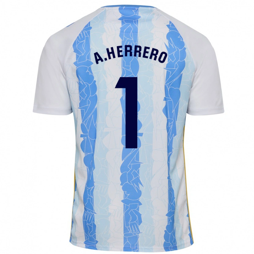 Danxen Hombre Camiseta Alfonso Herrero #1 Blanco Azul 1ª Equipación 2024/25 La Camisa