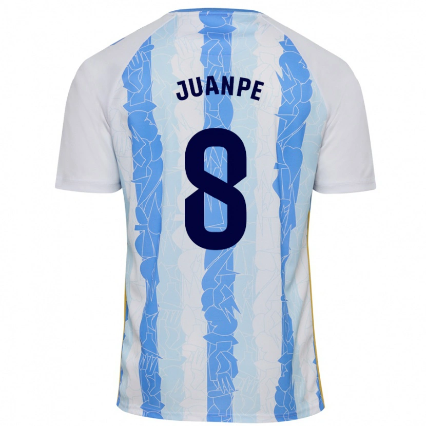 Danxen Hombre Camiseta Juanpe #8 Blanco Azul 1ª Equipación 2024/25 La Camisa