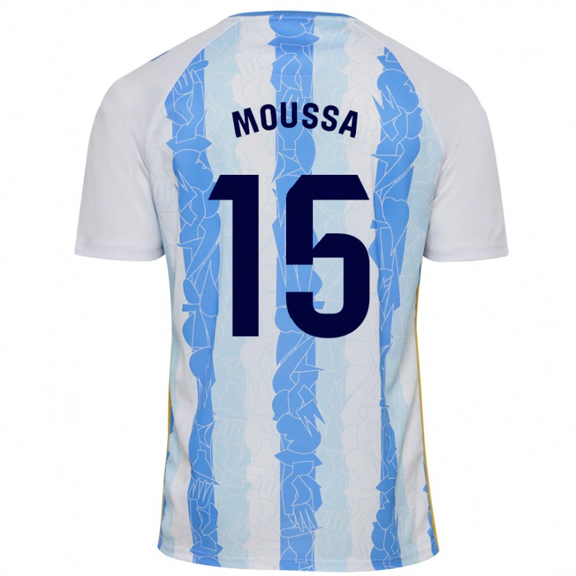 Danxen Hombre Camiseta Moussa Diarra #15 Blanco Azul 1ª Equipación 2024/25 La Camisa