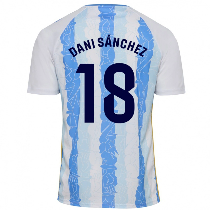 Danxen Hombre Camiseta Dani Sánchez #18 Blanco Azul 1ª Equipación 2024/25 La Camisa