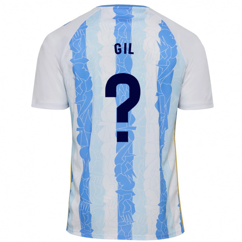 Danxen Hombre Camiseta José Gil #0 Blanco Azul 1ª Equipación 2024/25 La Camisa