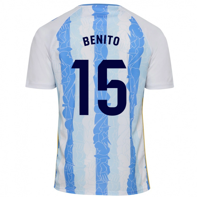 Danxen Hombre Camiseta Iván Benito #15 Blanco Azul 1ª Equipación 2024/25 La Camisa