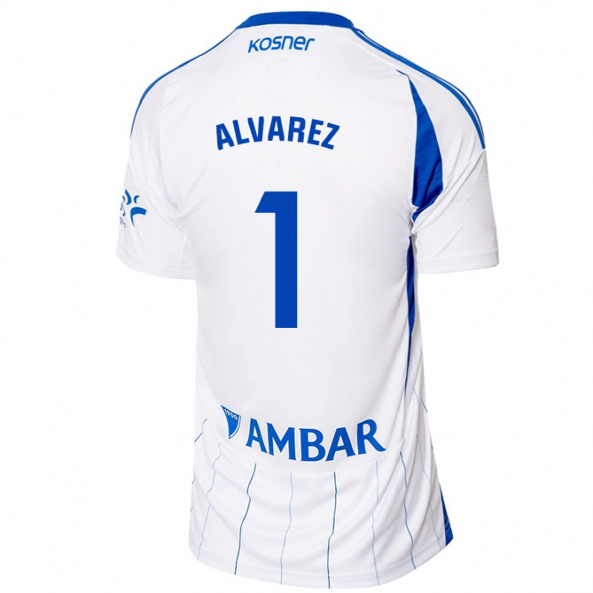 Danxen Hombre Camiseta Cristian Álvarez #1 Rojo Blanco 1ª Equipación 2024/25 La Camisa