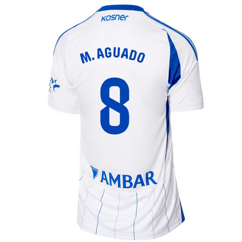 Danxen Hombre Camiseta Marc Aguado #8 Rojo Blanco 1ª Equipación 2024/25 La Camisa