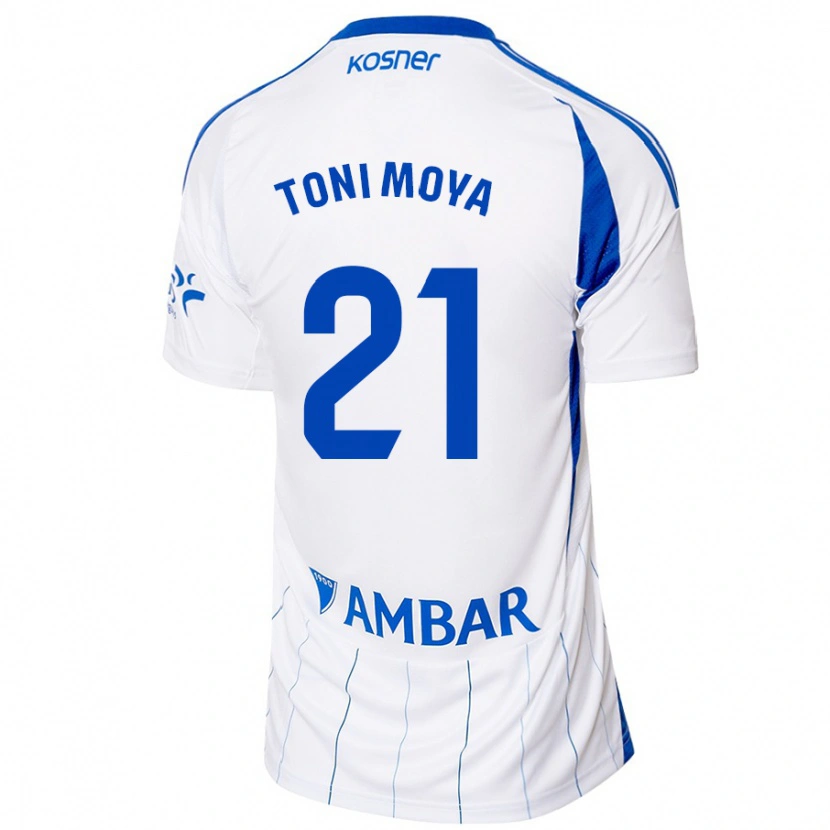 Danxen Hombre Camiseta Toni Moya #21 Rojo Blanco 1ª Equipación 2024/25 La Camisa