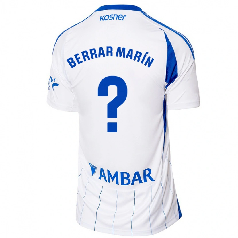 Danxen Hombre Camiseta Sergio Berrar Marín #0 Rojo Blanco 1ª Equipación 2024/25 La Camisa