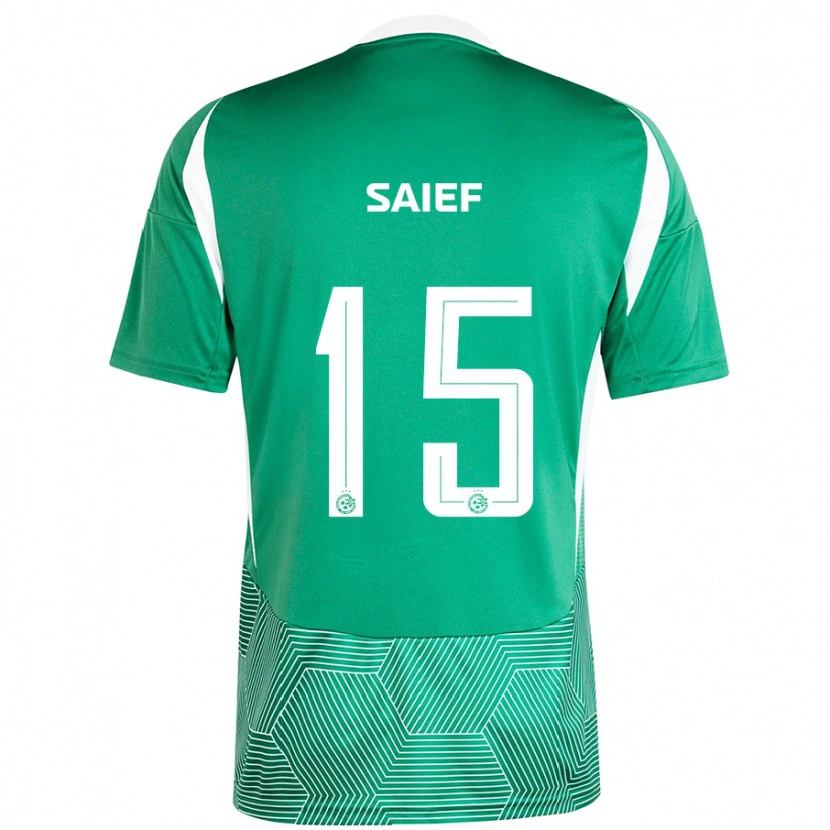 Danxen Hombre Camiseta Kenny Saief #15 Verde Blanco 1ª Equipación 2024/25 La Camisa