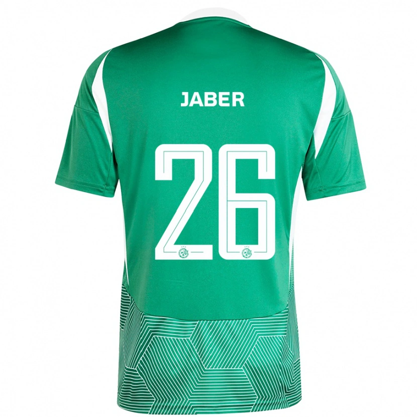 Danxen Hombre Camiseta Mahmoud Jaber #26 Verde Blanco 1ª Equipación 2024/25 La Camisa