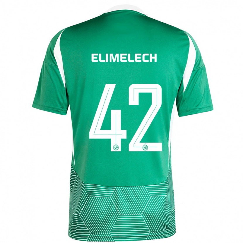 Danxen Hombre Camiseta Roey Elimelech #42 Verde Blanco 1ª Equipación 2024/25 La Camisa