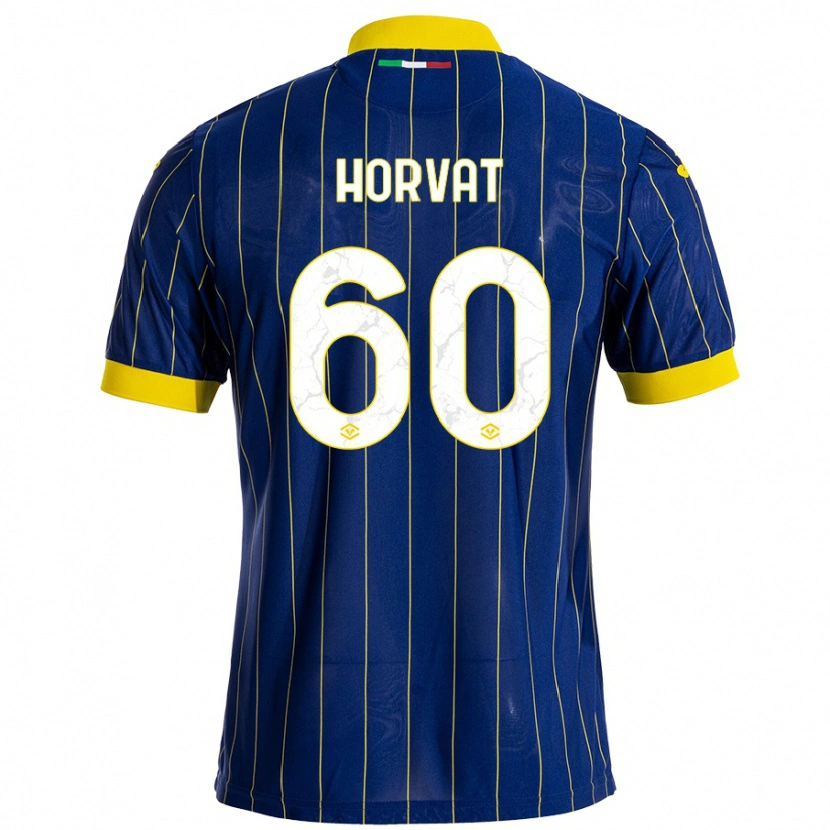 Danxen Hombre Camiseta Mihaela Horvat #60 Azul Amarillo 1ª Equipación 2024/25 La Camisa