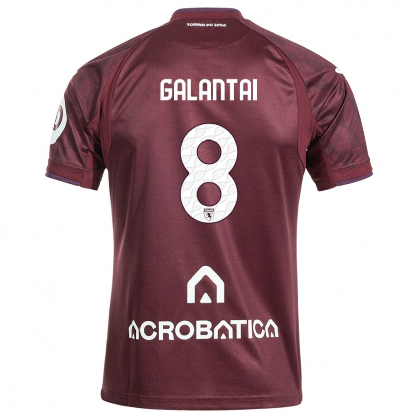 Danxen Hombre Camiseta Tamás Galántai #8 Granate Blanco 1ª Equipación 2024/25 La Camisa