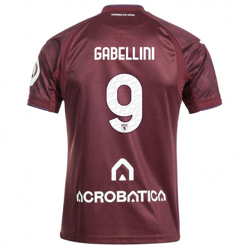 Danxen Hombre Camiseta Tommaso Gabellini #9 Granate Blanco 1ª Equipación 2024/25 La Camisa