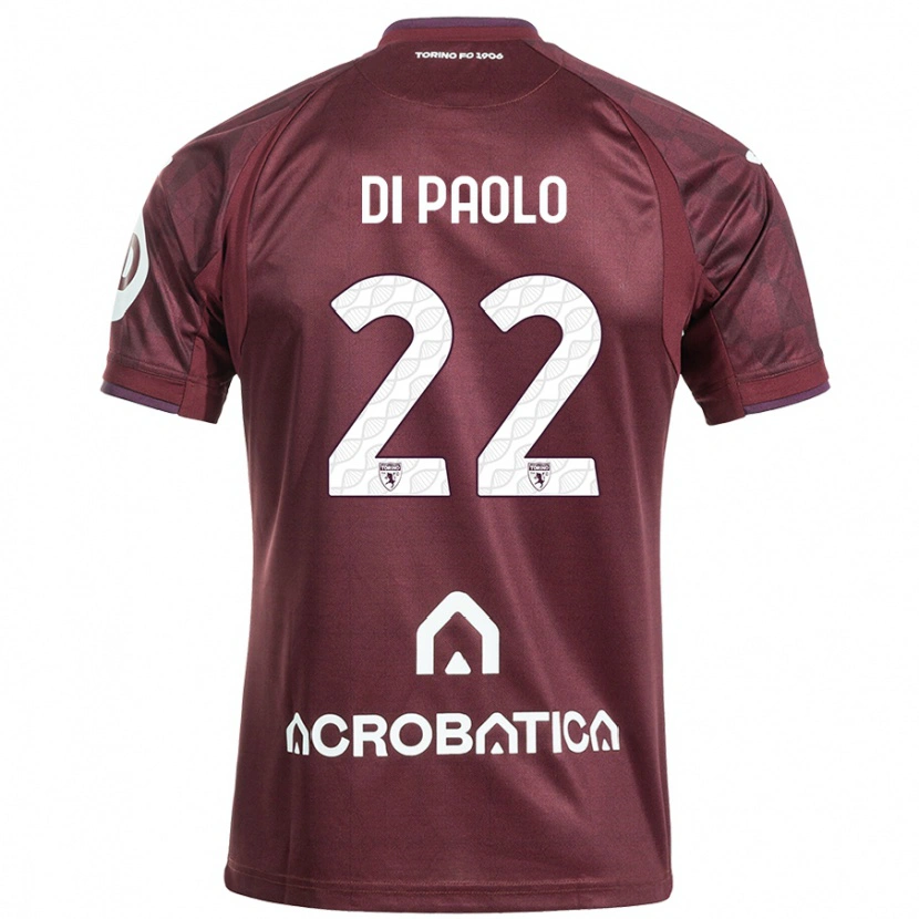 Danxen Hombre Camiseta Sebastiano Di Paolo #22 Granate Blanco 1ª Equipación 2024/25 La Camisa