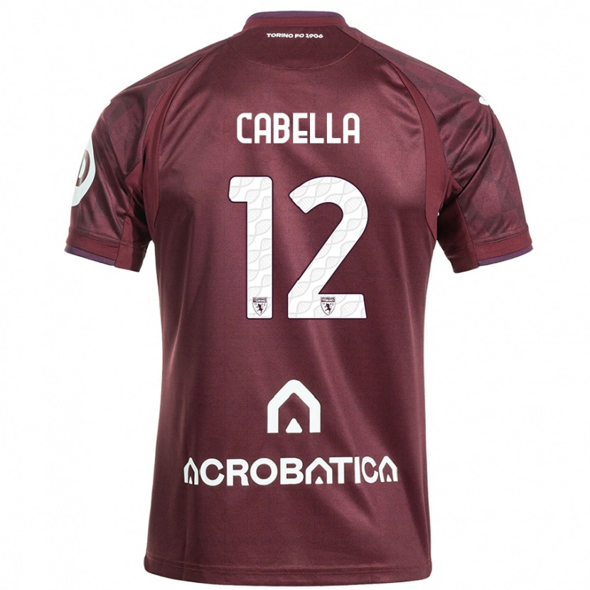 Danxen Hombre Camiseta Matteo Cabella #12 Granate Blanco 1ª Equipación 2024/25 La Camisa